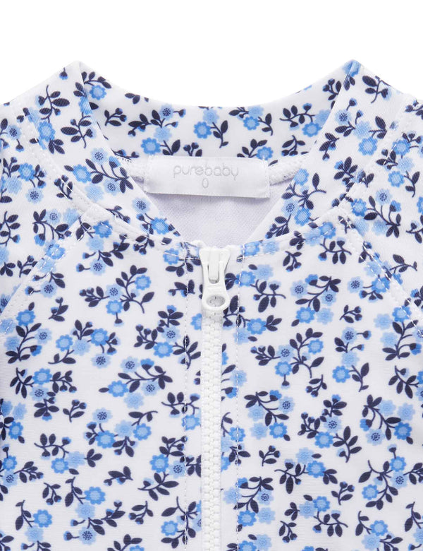 L/Slv One piece rashie - Forget Me Not Print