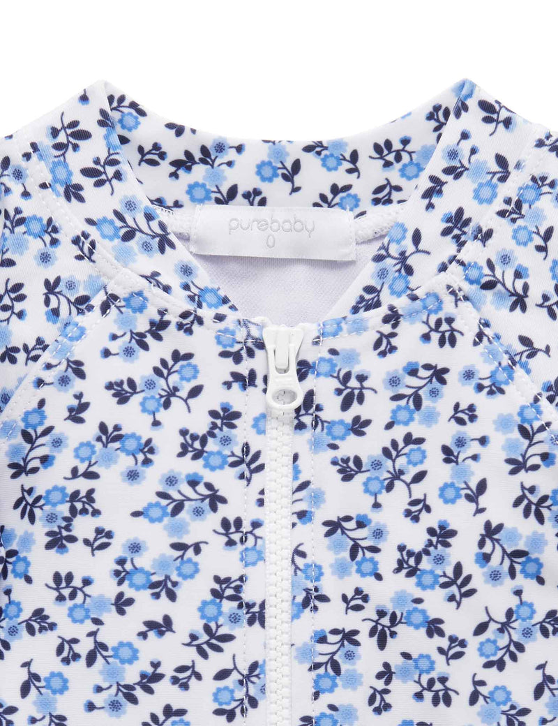 L/Slv One piece rashie - Forget Me Not Print