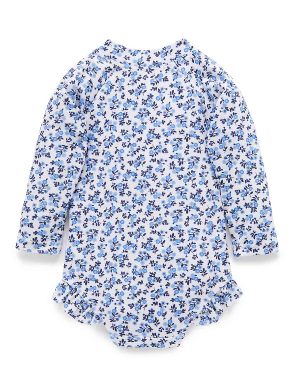 L/Slv One piece rashie - Forget Me Not Print