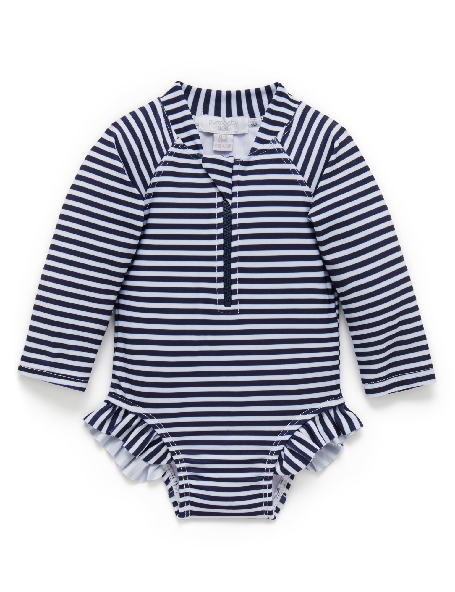 L/Slv One piece rashie - French Stripe Print