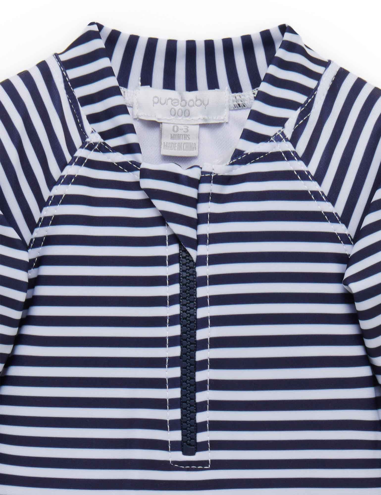 L/Slv One piece rashie - French Stripe Print