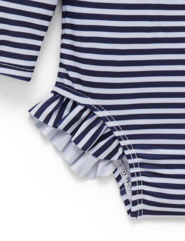 L/Slv One piece rashie - French Stripe Print