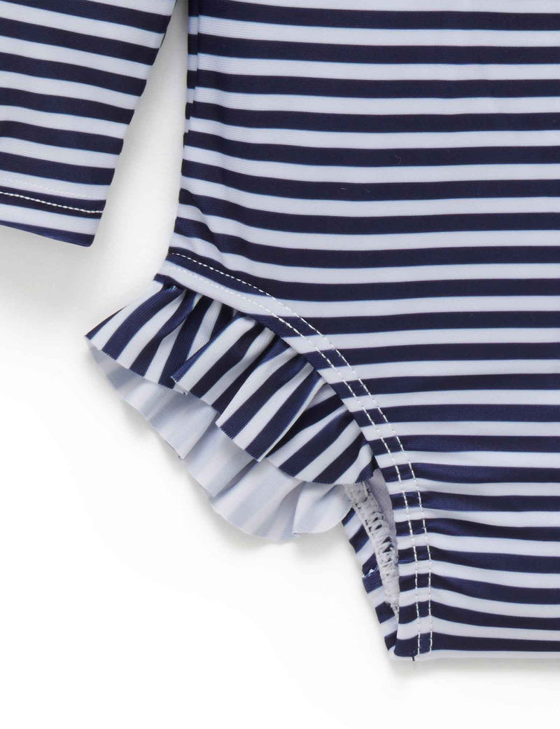L/Slv One piece rashie - French Stripe Print