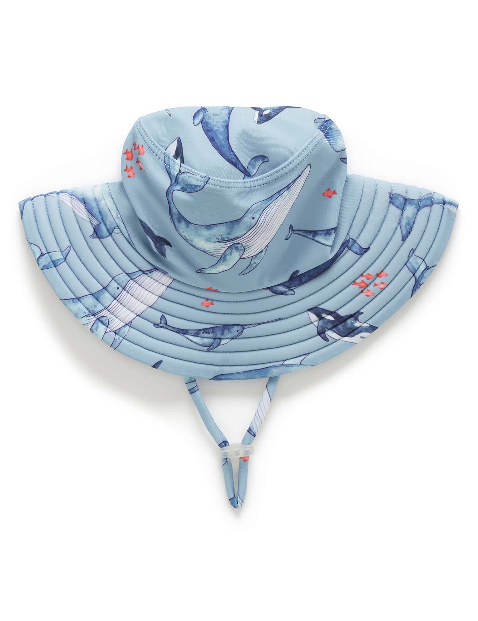 Boys Broad Brim Hat - Whale Pod Print