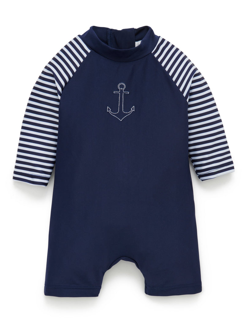L/S Sunsuit - French navy