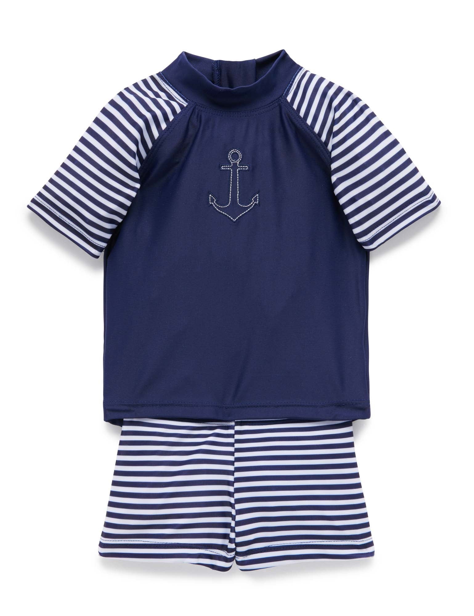 S/Slv Rashie set - French Stripe Print