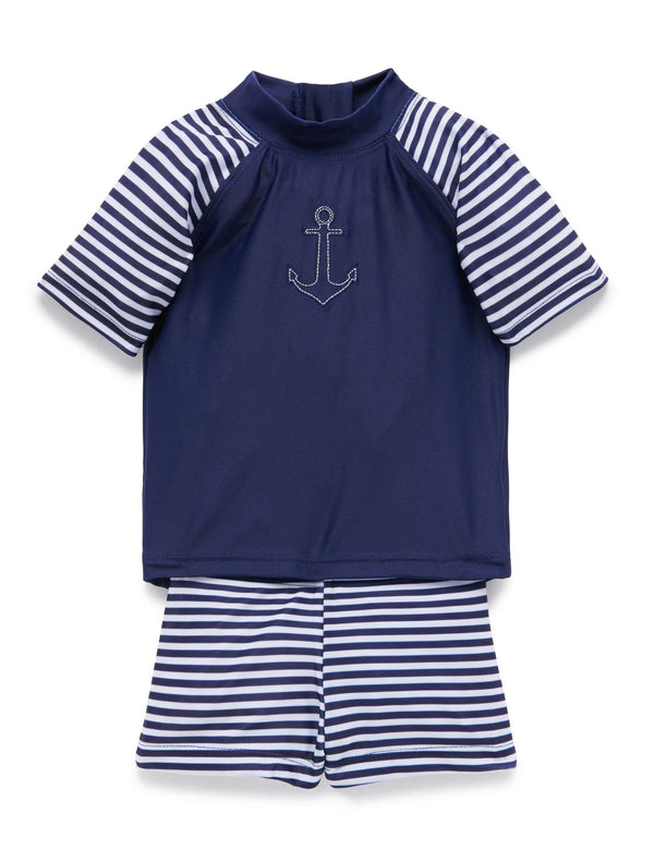 S/Slv Rashie set - French Stripe Print