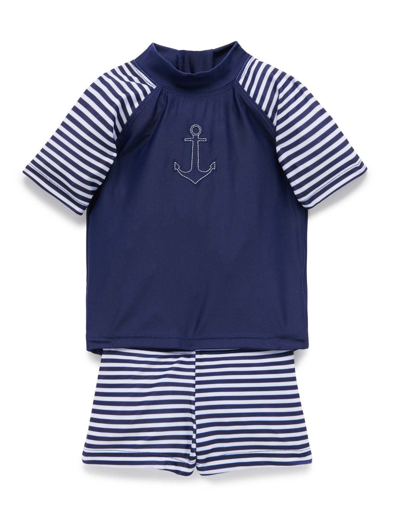 S/Slv Rashie set - French Stripe Print