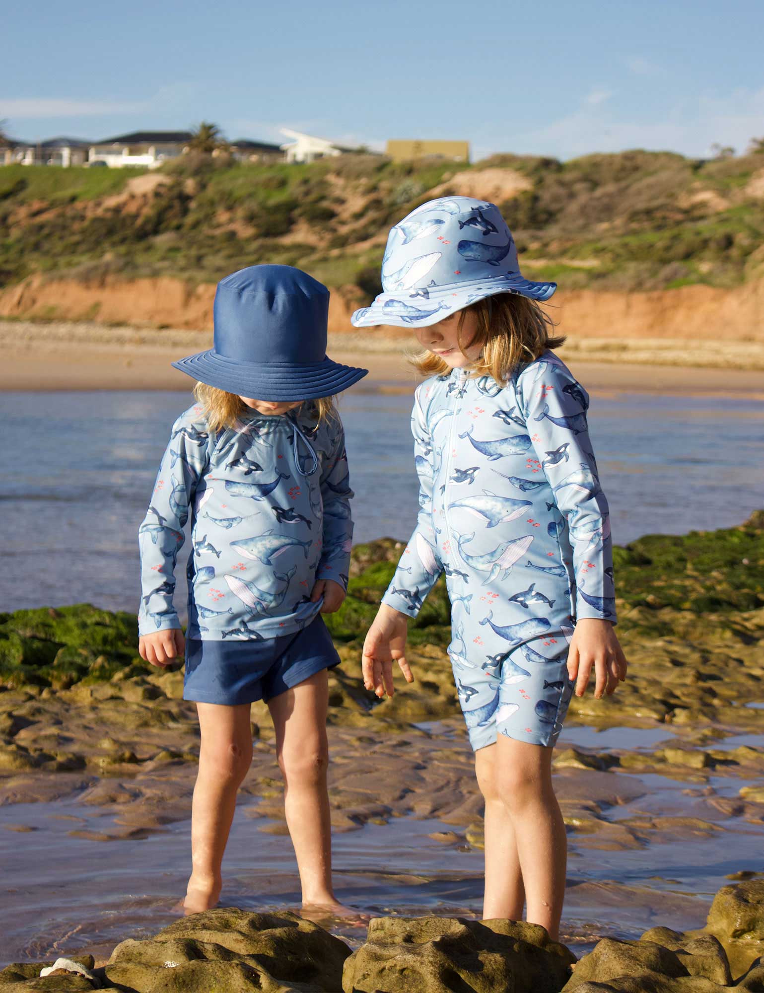 Printed L/S Rashie Set - Whale Pod Print