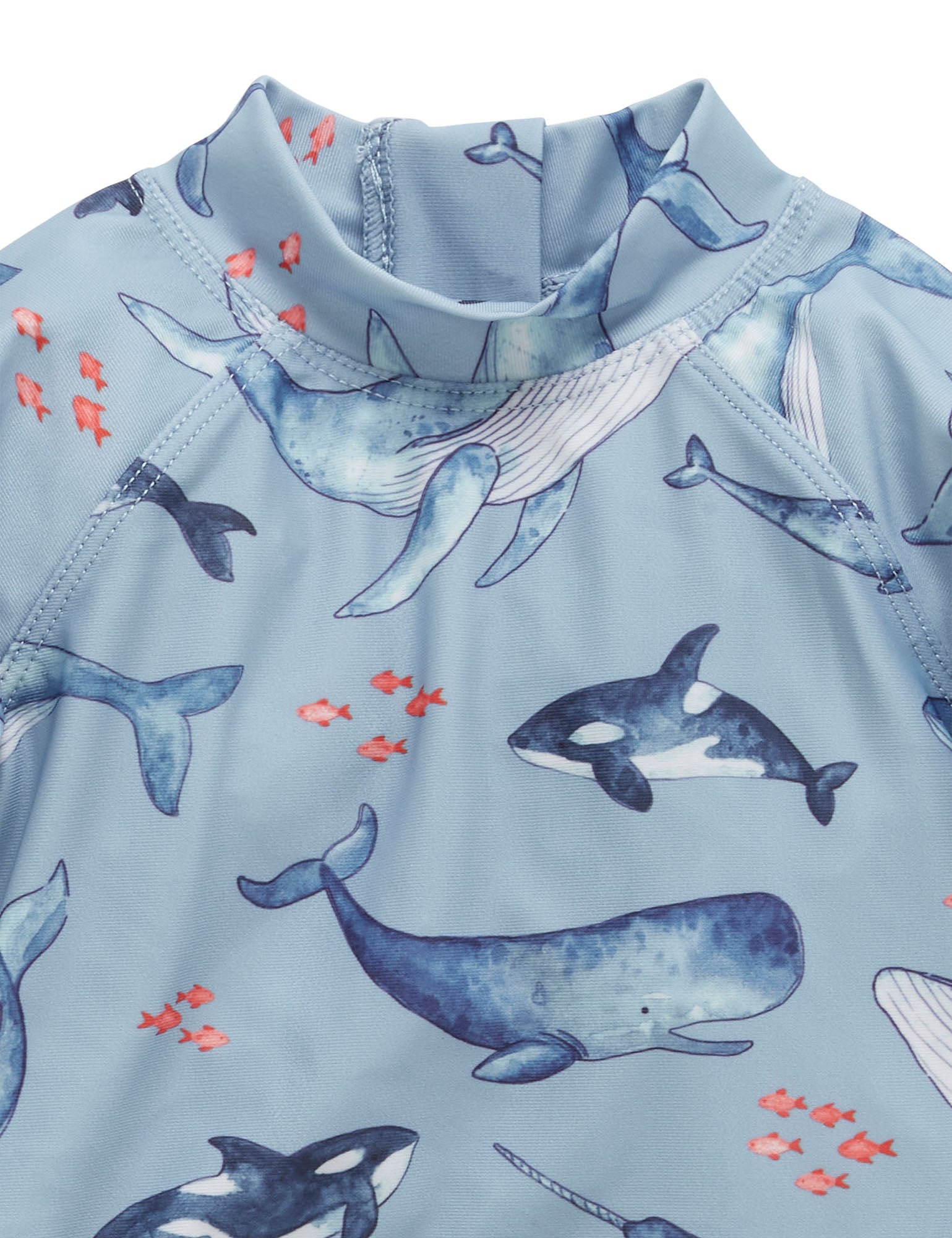 Printed L/S Rashie Set - Whale Pod Print