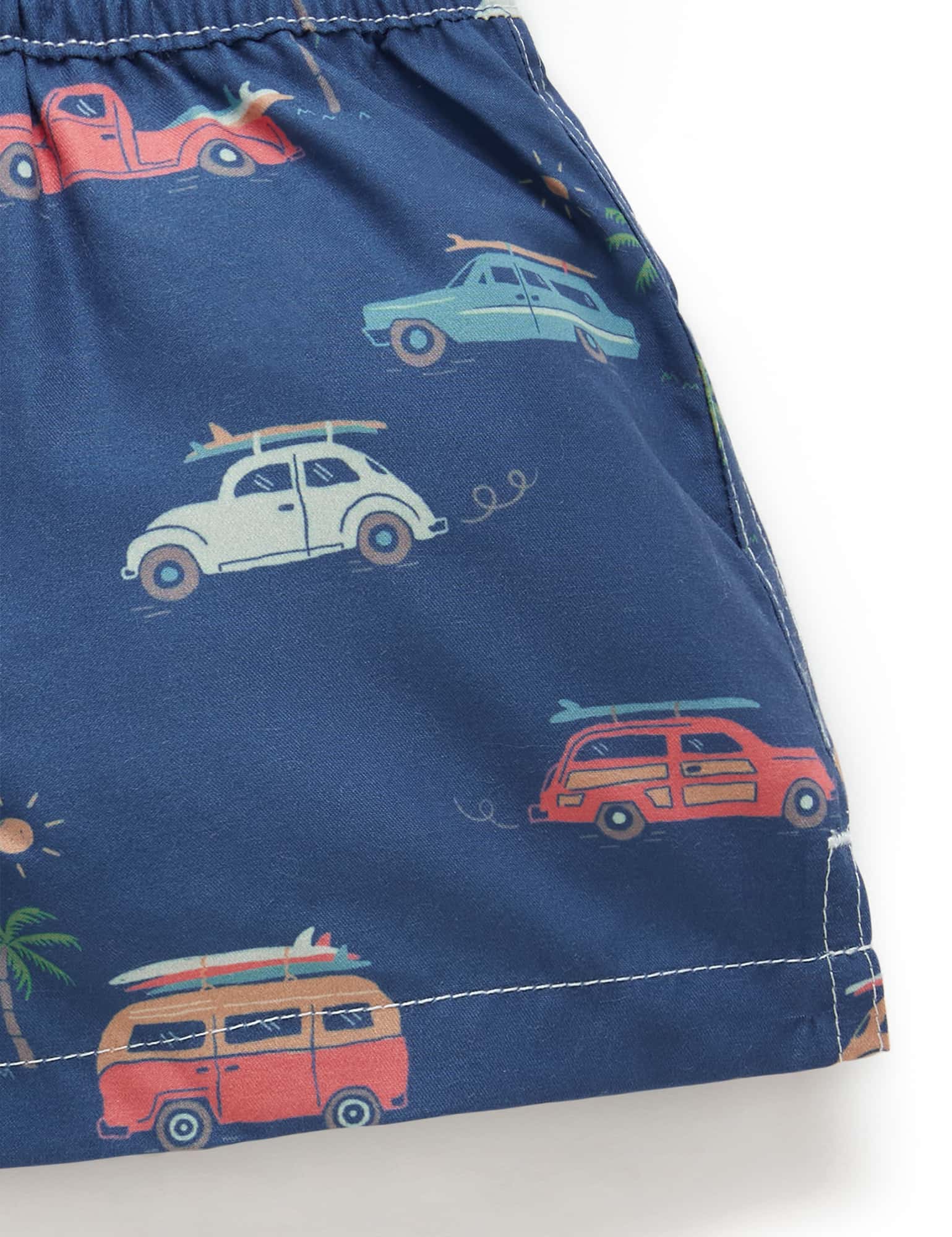 Printed Board Shorts - Coastal Cars Print