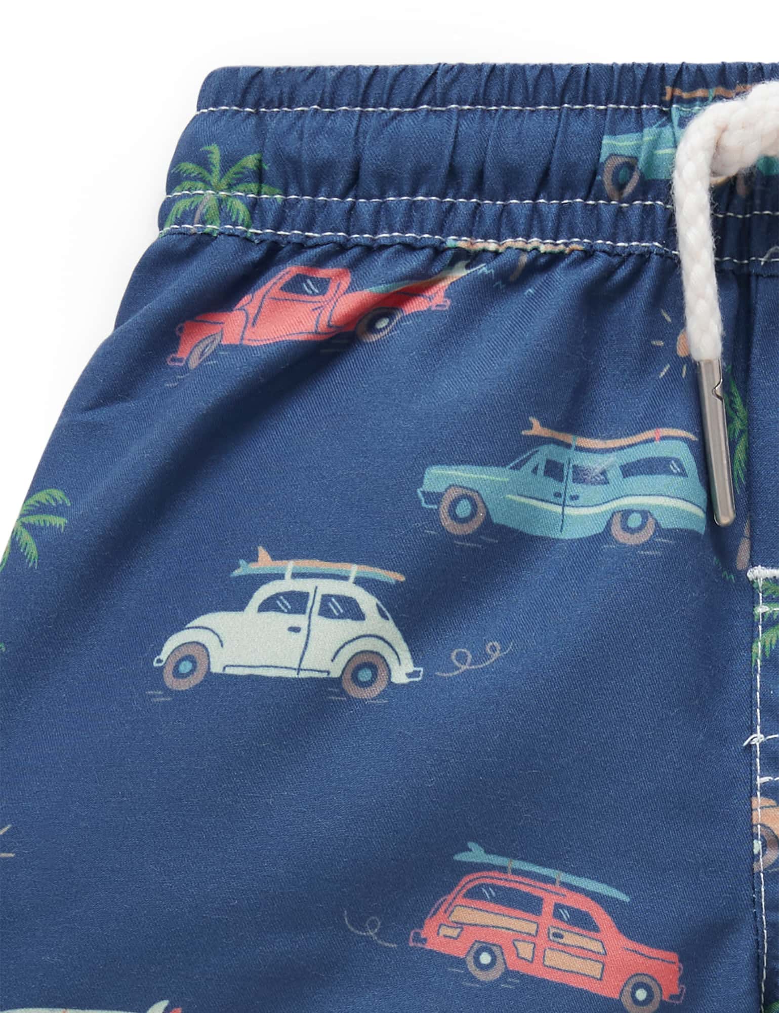 Printed Board Shorts - Coastal Cars Print