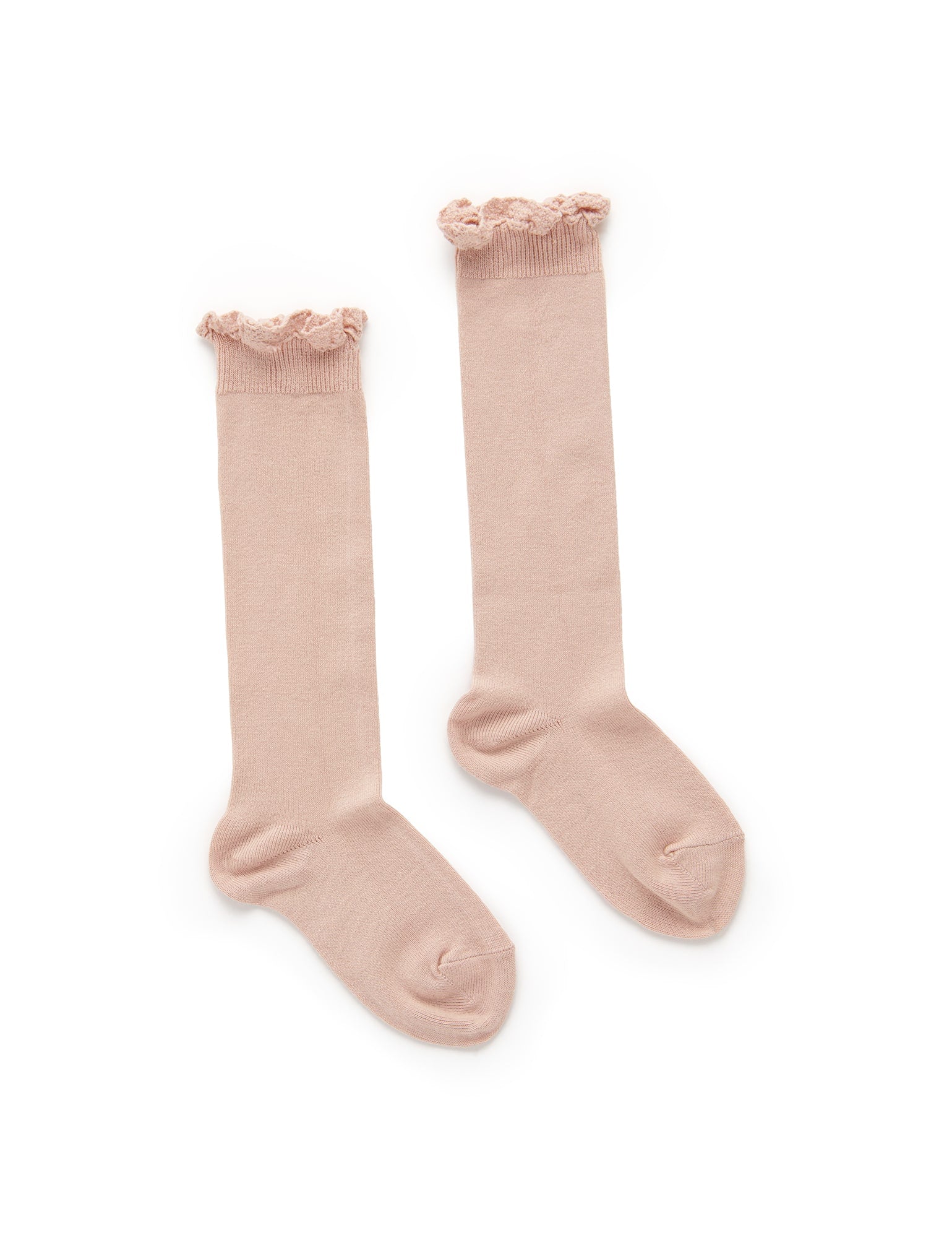 LaceTrim Knee Sock - Rosa Empolvado