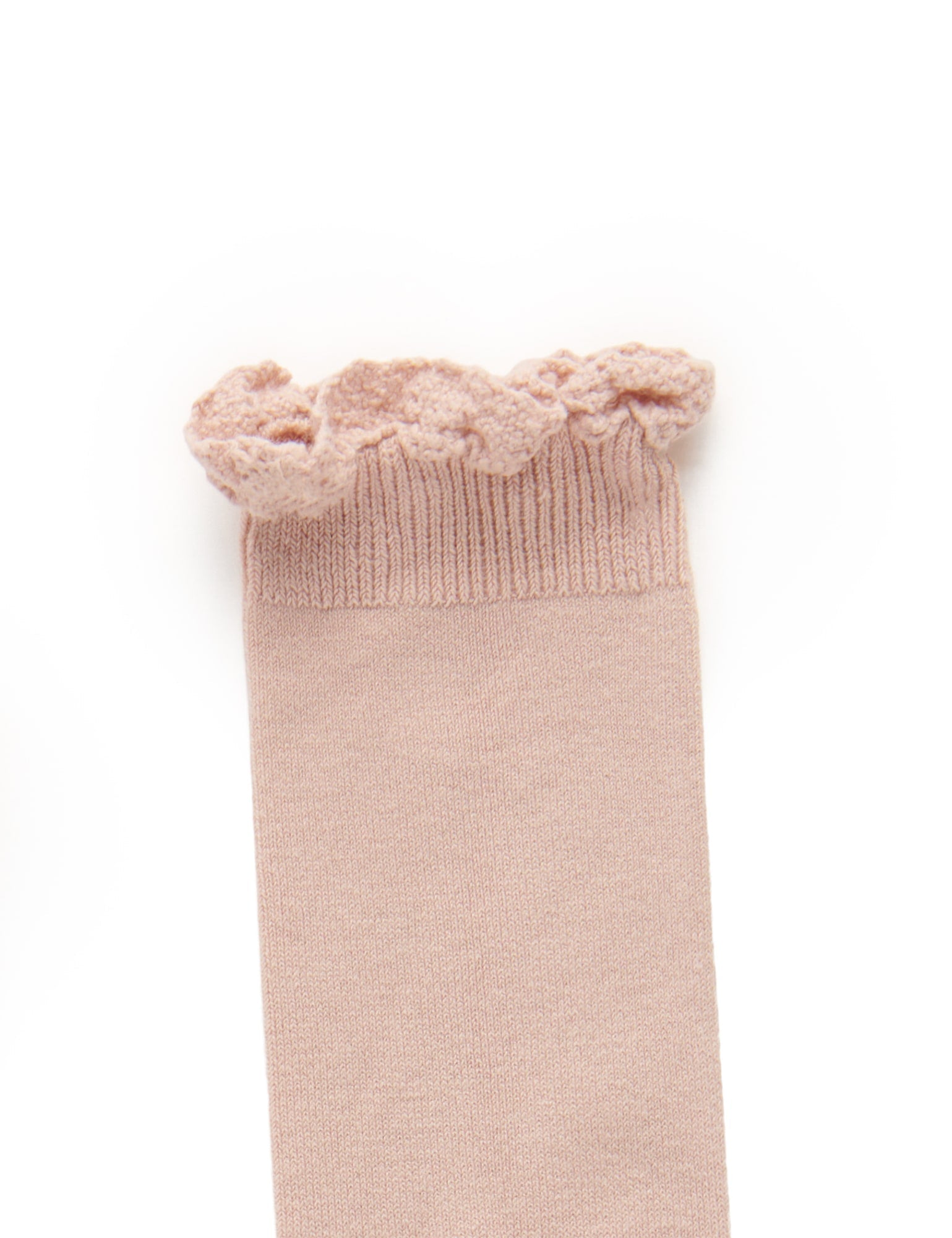 LaceTrim Knee Sock - Rosa Empolvado