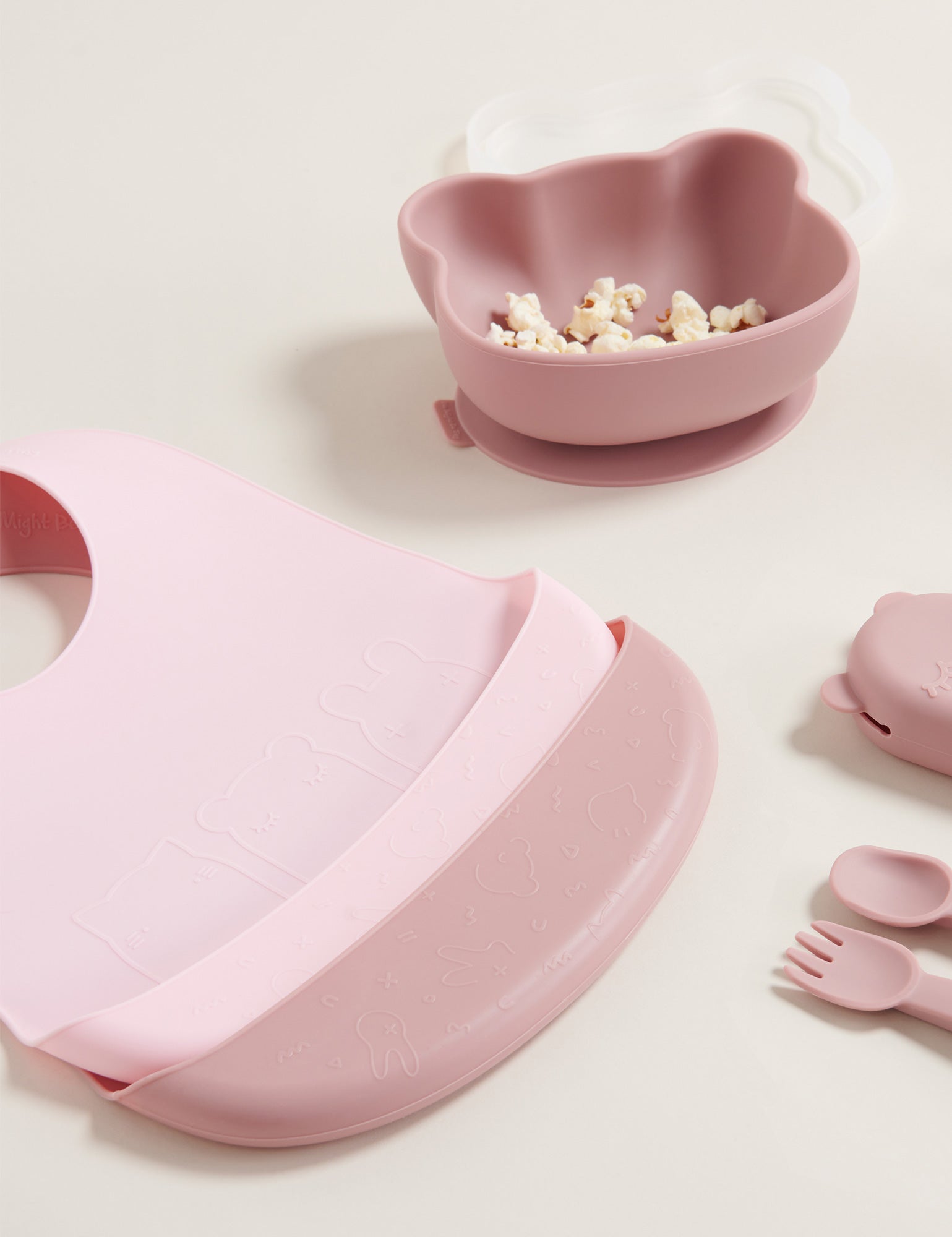 Catchie Bib 2pk - Dusty Rose
